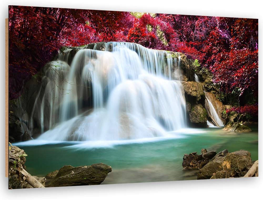 Feeby Wanddeko abstrakt Bild Kunstdruck modern Bäume Weiss 80x60 cm