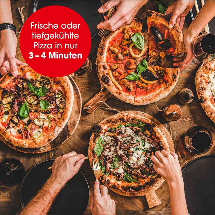 GOURMETmaxx Elektrischer Pizza-Ofen inkl. Pizzastein | Pizza-Maker mit 1800 Watt & Timerfunktion | 3