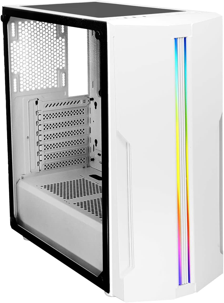 Xilence Xilent Blade X512.W.RGB Gaming PC Gehäuse, RGB ATX Midi Tower, weiss/schwarz