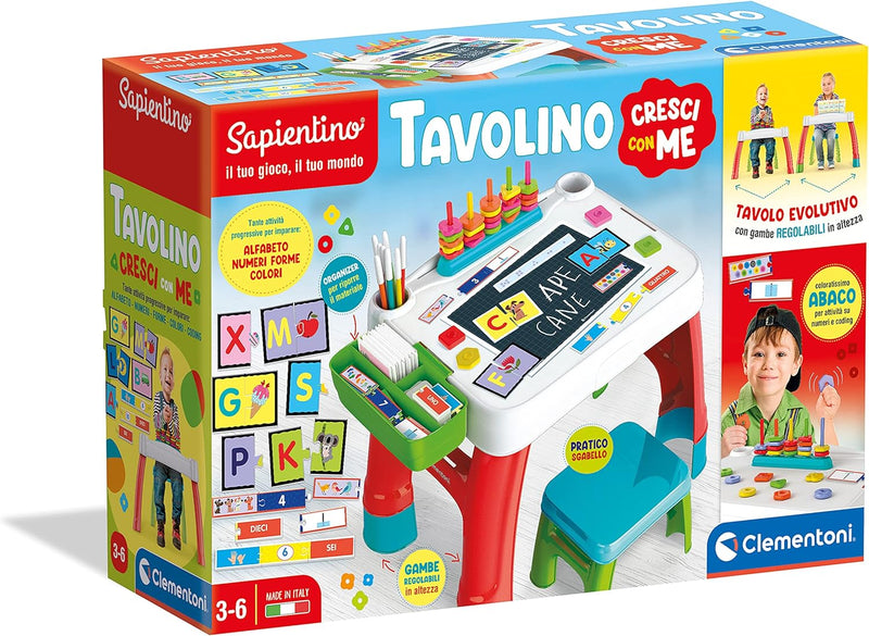 Clementoni 16745 Sapientino – Cresci Con Me – Evolutionärer Couchtisch für Kinder, Lernspiel 3 Jahre