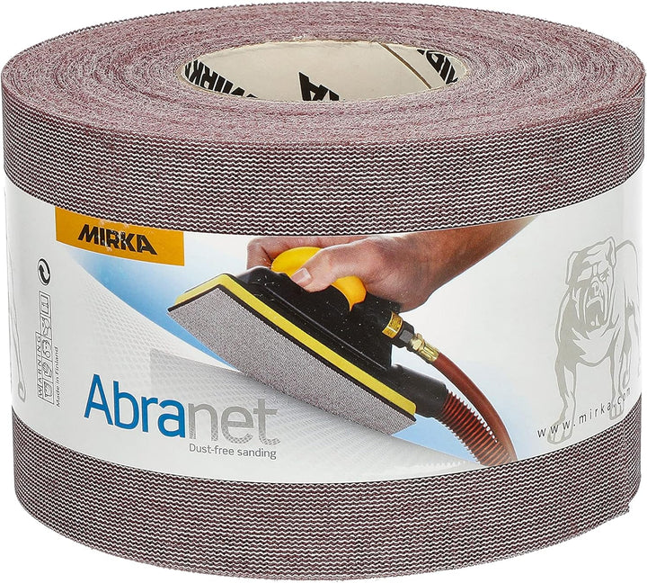 Mirka Abranet Netz-Schleifrolle 115 mm x 25 m Klett / Korn P180 / 1 Rolle / zum Schleifen von Holz,