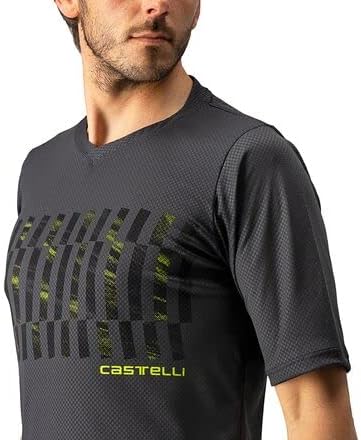 Castelli Herren Trail Tech Tee Sweatshirt S Dunkelgrau/Schwarz-elektrischer Kalk, S Dunkelgrau/Schwa