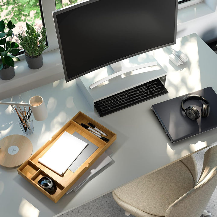 IKEA ELLOVEN Monitorständer mit Schublade, Weiss