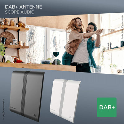 OEHLBACH Scope Audio Zimmerantenne für DAB+ Radioempfang - aktive Innenantenne mit Verstärker, F-Ste