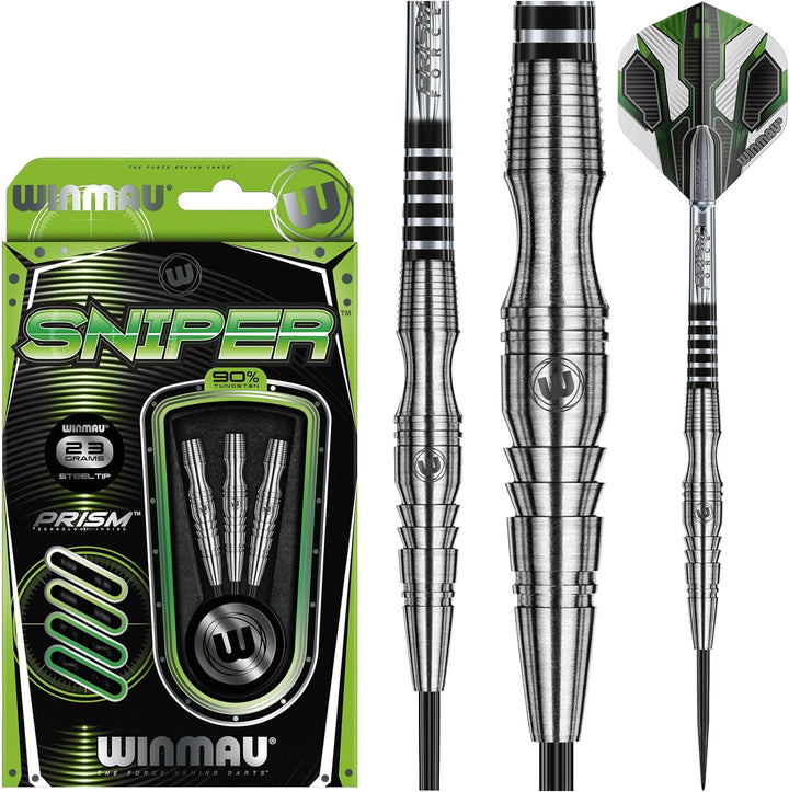 Winmau Sniper Profi Wolfram Steeltip Dartpfeile Set mit Flights und Schäfte 23 g, 23 g