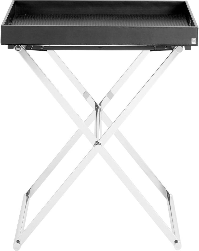 JOOP! HOMELINE, Beistelltisch klappbar mit Tablett XL, Schwarz u. Chrom