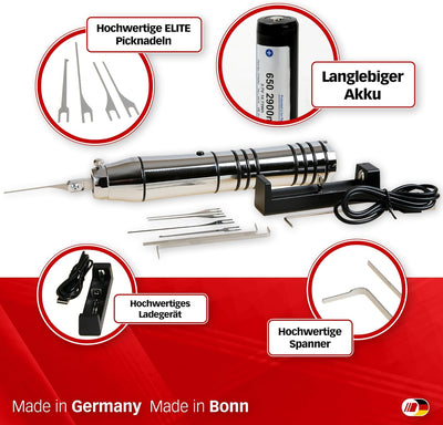 MULTIPICK Kronos Elektropick - [Made in Germany] Elektrischer Picker - Lockpicking - Elektro lock pi