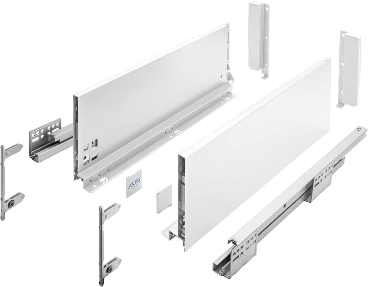 GTV Schubladensystem AXIS PRO I Schubkastengarnitur mit Vollauszug und integriete Dämpfung I Weiss I
