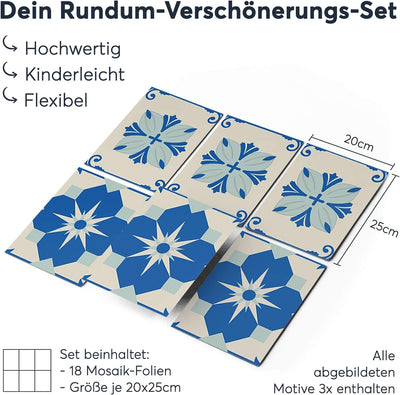 CREATISTO Klebefliesen Stickerfliesen Fliesenfolie - Stylische Sticker Aufkleber für Fliesen I Klebe