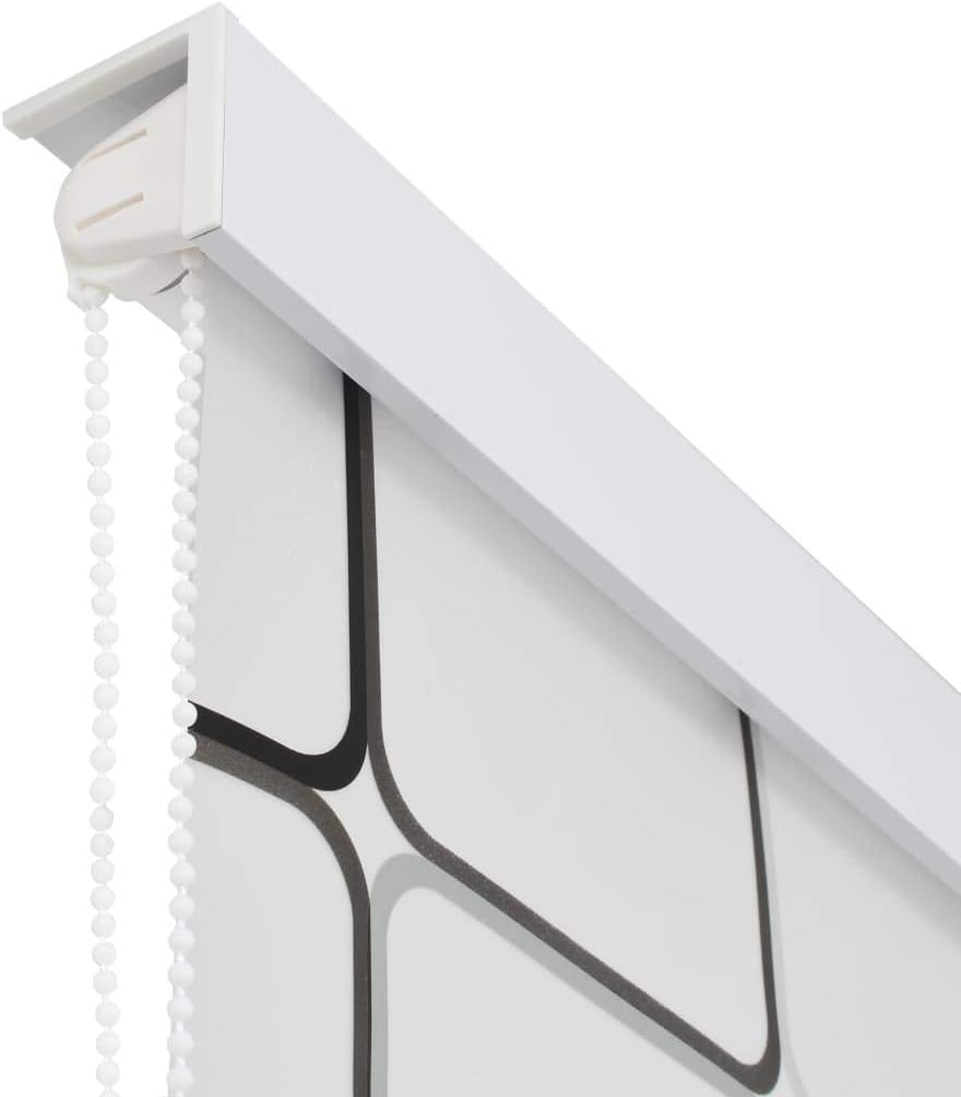 Gecheer Duschrollo Duschvorhang Rollo Badewannenvorhang 100 x 240 cm Quadratmuster