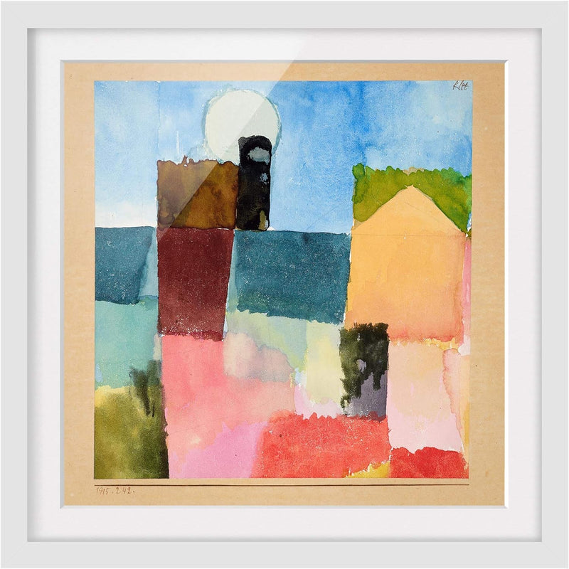 Bild mit Rahmen - Paul Klee - Mondaufgang - Rahmenfarbe Weiss, 30 x 30 cm 30cm x 30cm Weiss, 30cm x