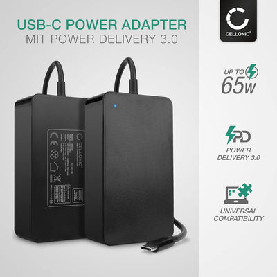 CELLONIC® PD Power Delivery | 5V-20V 90W Netzteil (auch 87W 61W 45W 30W 12W) für USB C Notebooks, Ta