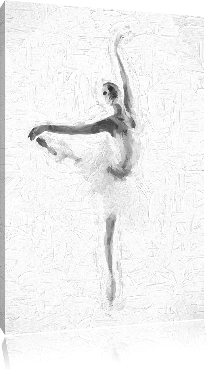 Pixxprint Ästhetische Ballerina als Leinwandbild/Grösse: 100x70 cm/Wandbild/Kunstdruck/fertig bespan