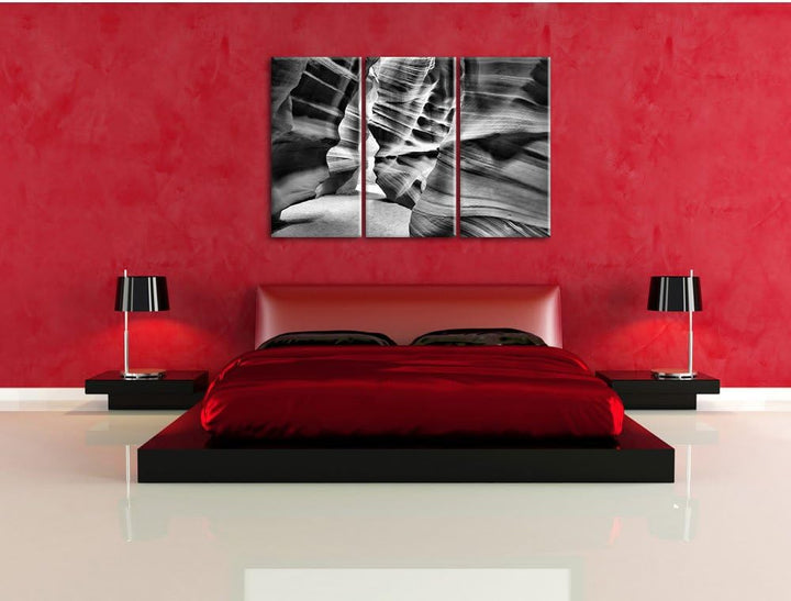 Pixxprint Antelope Canyon Arizona als Leinwandbild/Grösse: 3 Teilig (120x80) / Wandbild/Kunstdruck/f