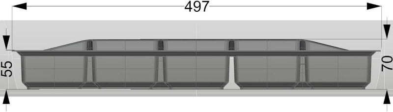 Generic Lana Solution Besteckeinsatz für 60er Schublade, 473,5mm x 497 mm, anthrazit