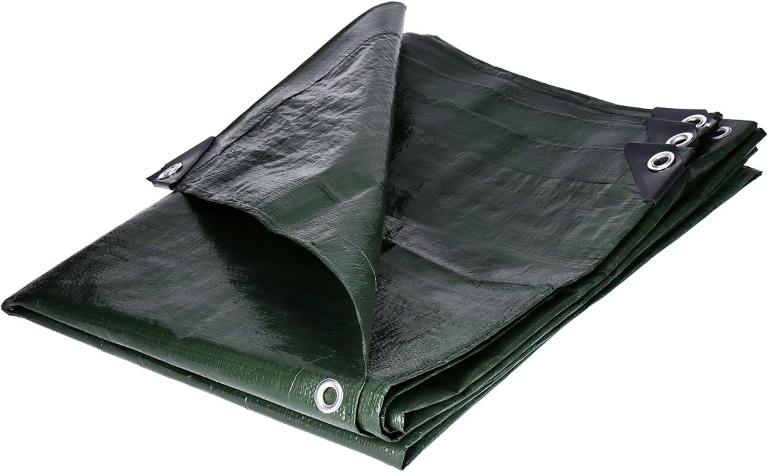 Abdeckplane 6m x 8m Gewebeplane Premium Line 140g/m² mit Ösen (50cm Abstand) – wasserdicht, reissfes