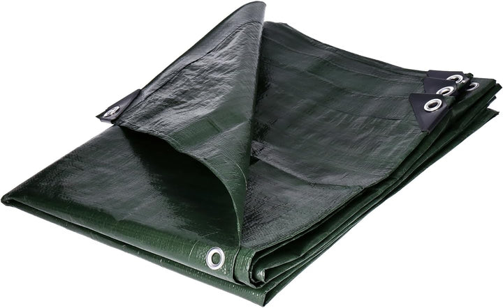 Abdeckplane 6m x 8m Gewebeplane Premium Line 140g/m² mit Ösen (50cm Abstand) – wasserdicht, reissfes