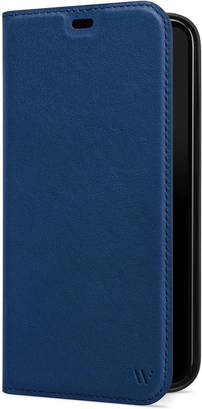 WIIUKA Hülle für iPhone 14 Plus, Leder aus Deutschland, mit Kartenfach, extra Dünn, Handyhülle mit S