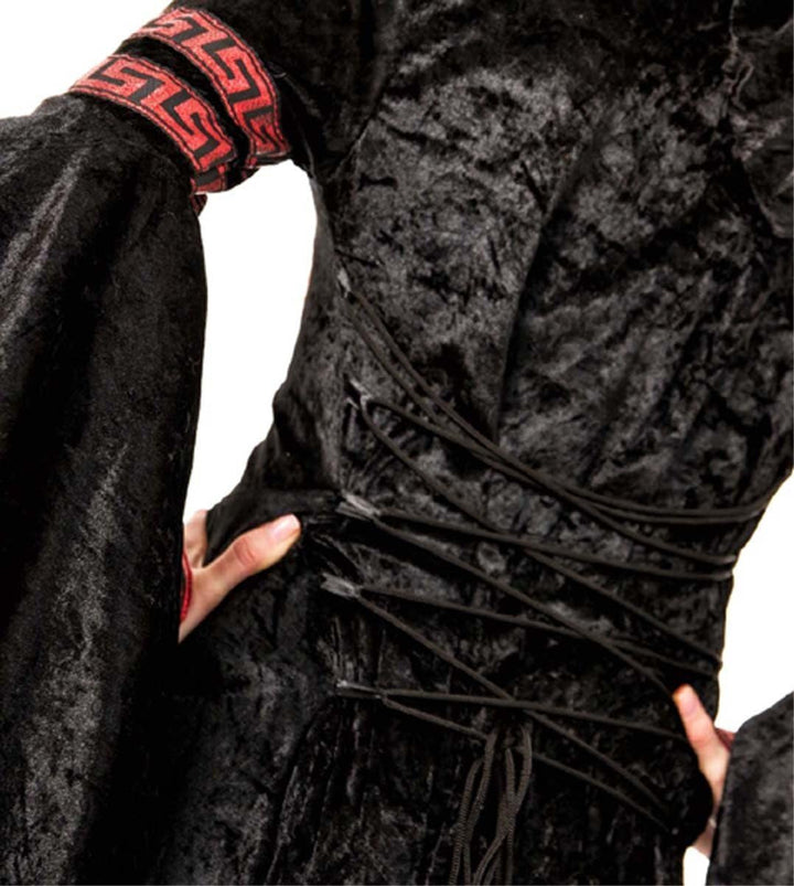 MAYLYNN Vampir Kostüm Gothic Hexe Mittelalter Halloweenkostüm, Doppelgrössen:Gr. S/M ca. 36 38, S/M