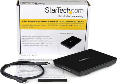 StarTech.com USB 3.1 (10Gbit/s) 2,5" SATA SSD/HDD Festplattengehäuse - USB-C - Mobiler Datenspeicher