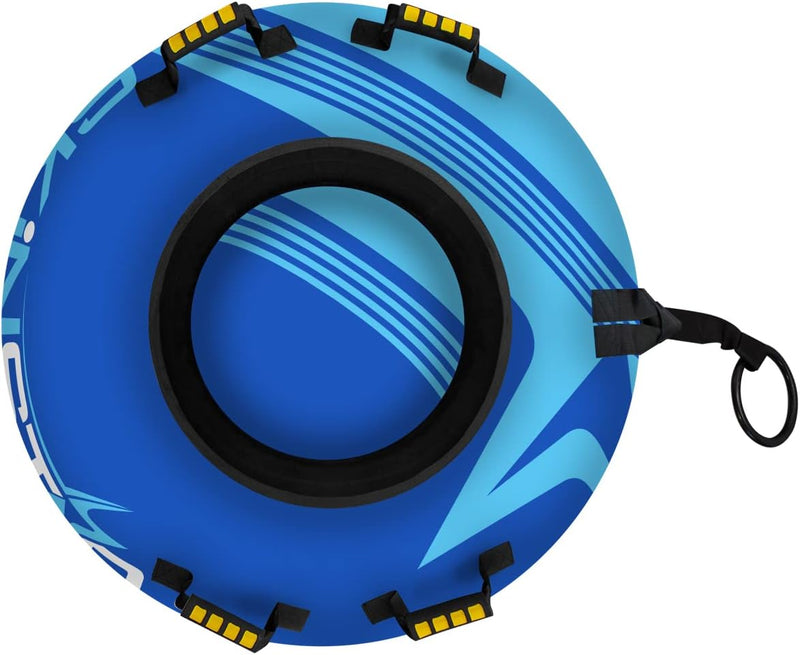 SkinStar Profi Snow Tube Schlitten Bob Rodel Reifen Schneereifen Rutschreifen Ø100cm Blau-Hellblau,