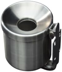 Kipp-Wandaschenbecher aus Edelstahl, 1 L, 110 x 120 mm, Sicherheitsaschenbecher für Gastronomie und