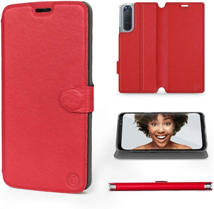 Mobiwear | Echt Lederhülle | Kompatibel mit Sony Xperia 5 II, Made in EU handyhülle, Slim Leather Ca
