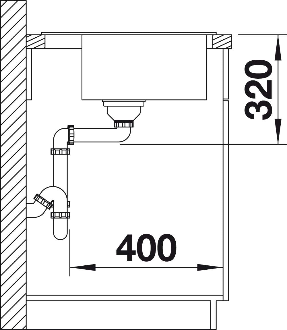 BLANCO DALAGO 45 | SILGRANIT anthrazit | Einbauart: Einbau von Oben | mit Ablauffernbedienung | 45er