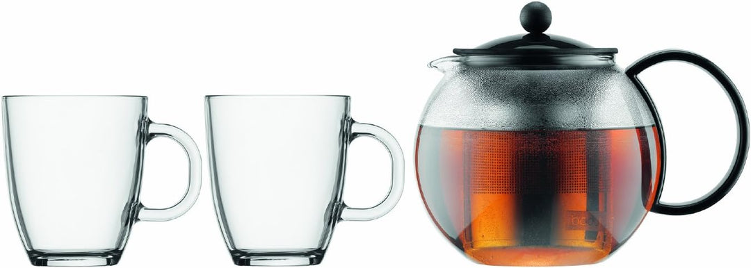 Bodum Assam, Glas, Schwarz, 3 Stück (1er Pack) 3 Stück (1er Pack) Schwarz, 3 Stück (1er Pack) Schwar