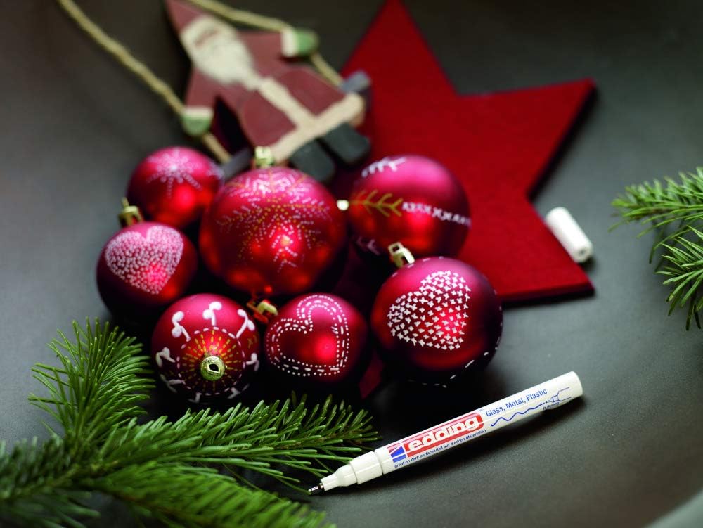 edding 780 Glanzlackmarker - silber - 10 Lackmarker - extra-feine Rundspitze 0,8 mm - Lackstift für