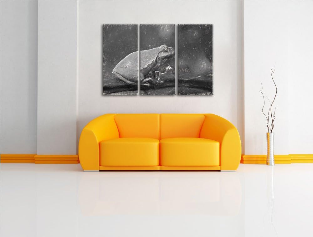 kleiner Frosch auf Dornenast NewArt 3-Teiler Leinwandbild 120x80 Bild auf Leinwand, XXL riesige Bild