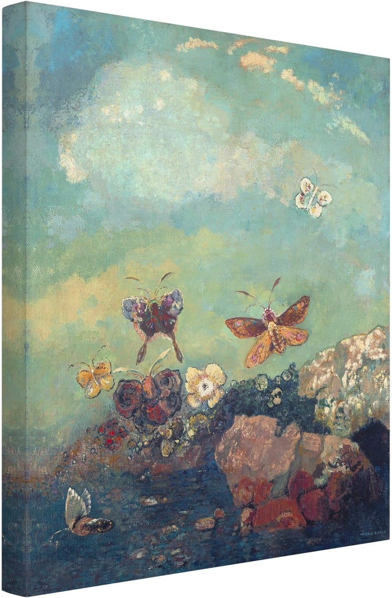 Leinwandbild Odilon Redon - Bild auf Leinwand Schmetterlinge 100 x 75 cm 100cm x 75cm, 100cm x 75cm