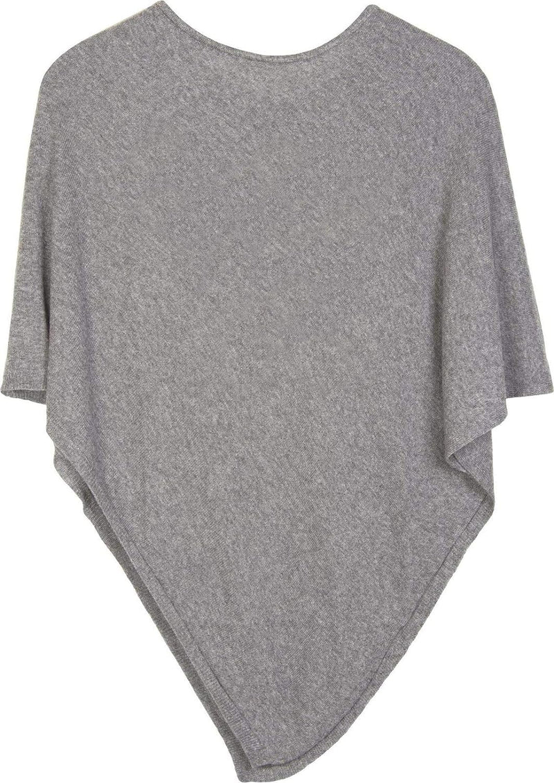 styleBREAKER Damen Feinstrick Poncho in Unifarben, leicht asymmetrischer Schnitt, Ärmellos, Rundhals