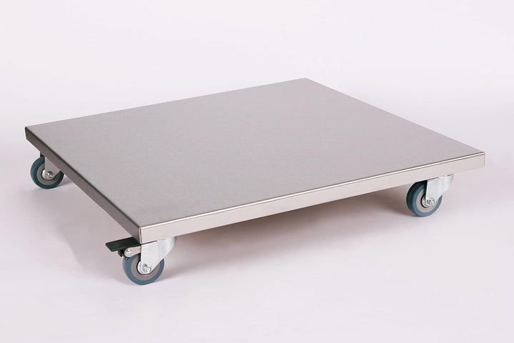 Möbelroller/Pflanzenroller (Profi) 50x50 cm, Edelstahl, 150kg, PU-Rolle + Bremse, Marke: Szagato, Ma