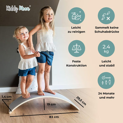 KiddyMoon Balance Board Aus Holz Für Kinder, Babys Montessori Spielzeug, Gleichgewicht, Balancieren