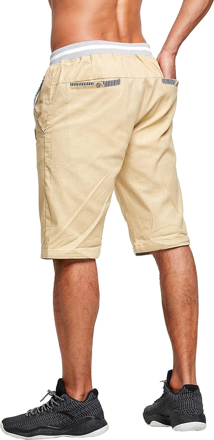 Tansozer Herren-Shorts, Herren, Baumwolle, Sommer-Shorts mit Taschen für Herren XXL Kaki, XXL Kaki