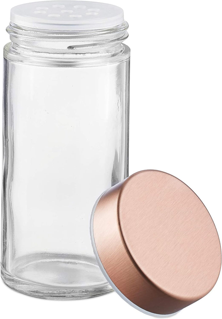 Relaxdays Gewürzkarussell, mit 20 Gewürzgläsern, 360° drehbar, Edelstahl, Glas, HxD 34 x 22 cm, Gewü