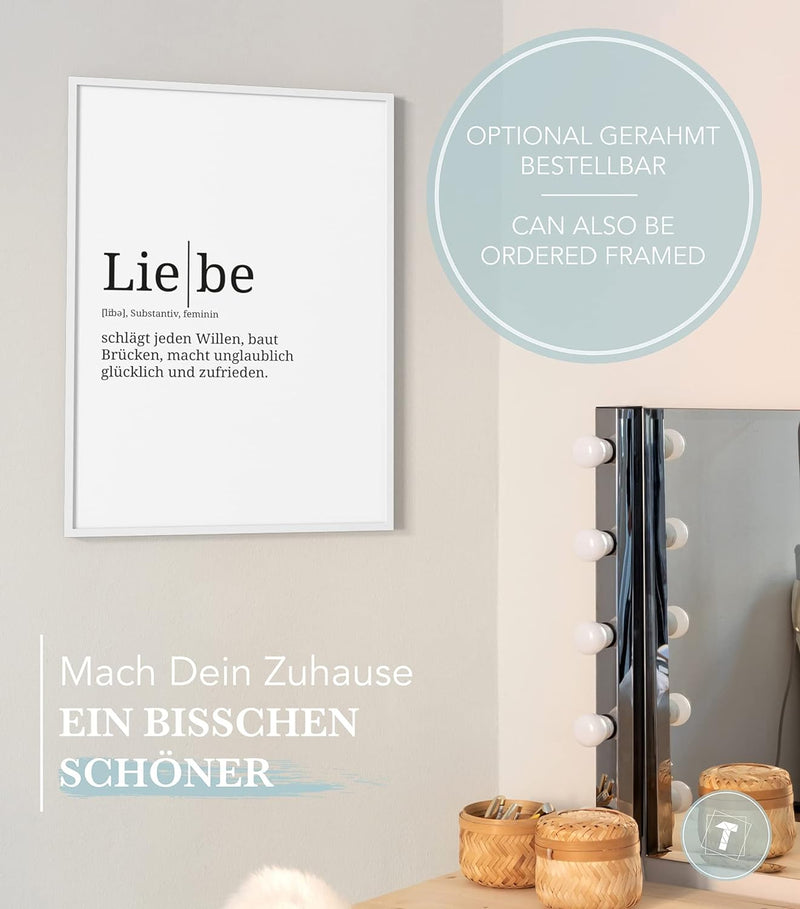 Papierschmiede® Definition: Liebe, DIN A1 (59x84 cm), XXL Poster für Wohnzimmer, Schlafzimmer, Küche