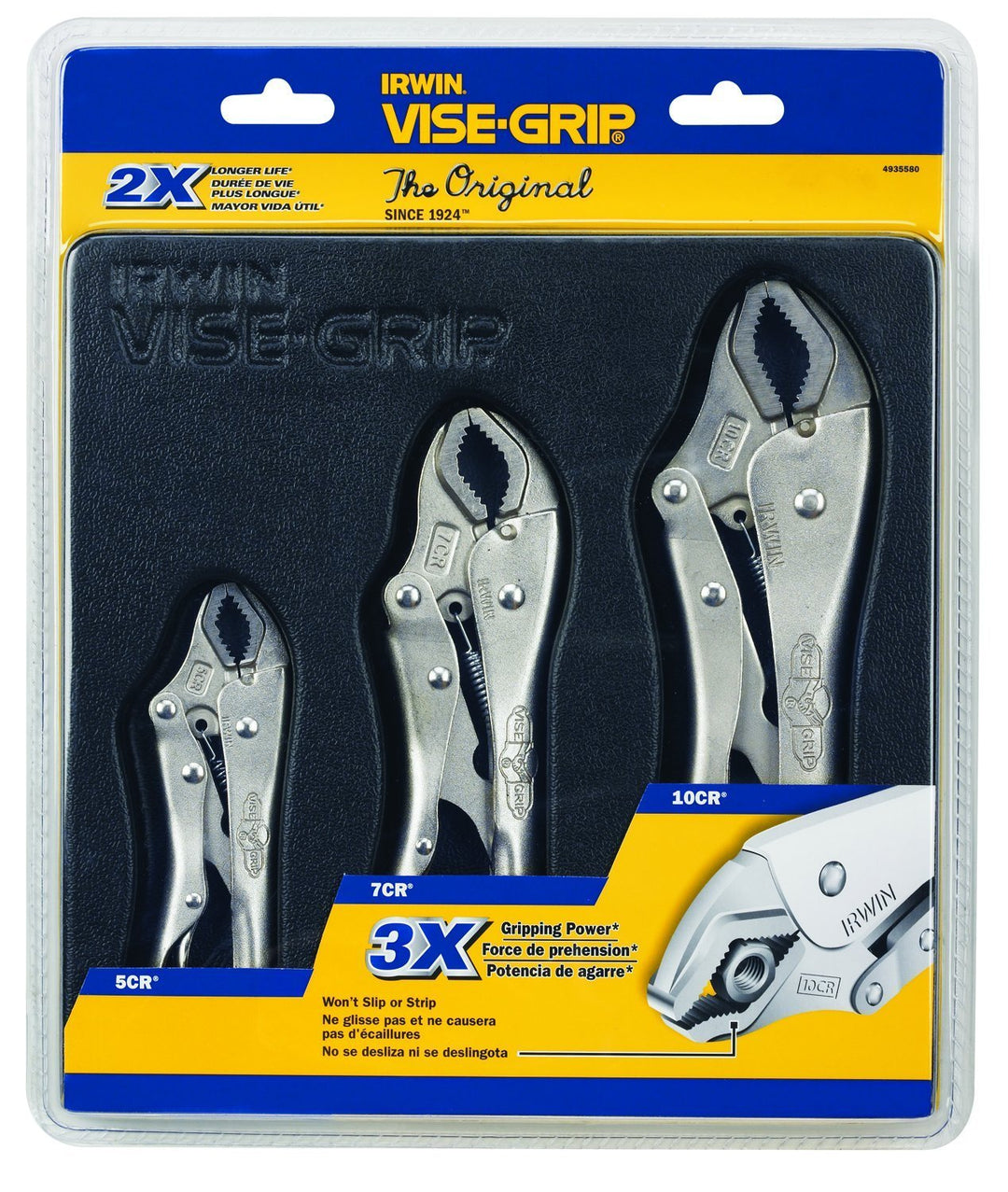 Irwin Vise Grip Gripzange-Satz 5/7/10CR 3-teilig, 10508020 Grau 5.0 mm, Grau 5.0 mm
