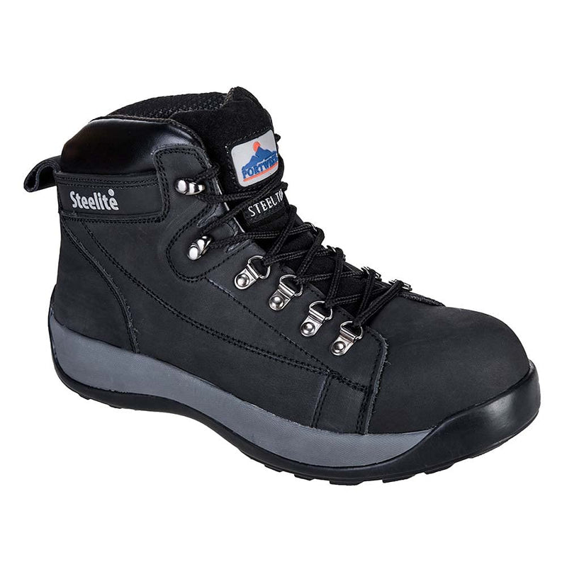 Portwest Steelite halbhoher Stiefel SB HRO, Grösse: 45, Farbe: Schwarz, FW31BKR45 45 EU Schwarz, 45