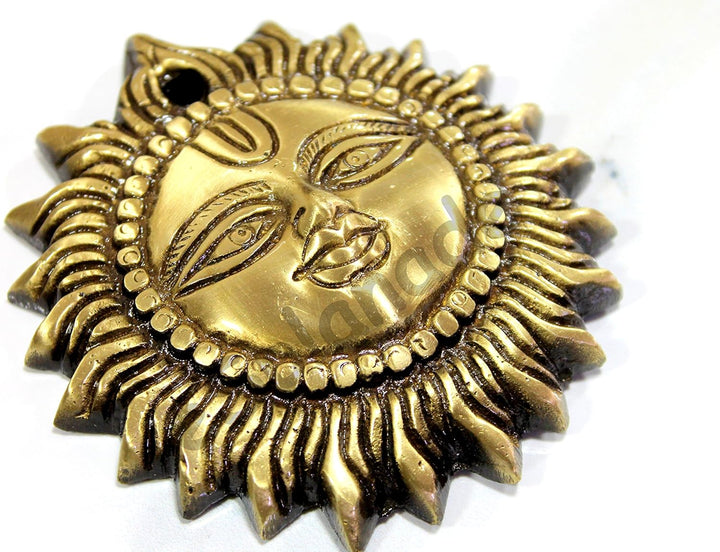 eSplanade - Brass Sun Wall Decor - Beautiful Sun (Surya) Face Murti Idol Statue Sculpture Wall Hangi