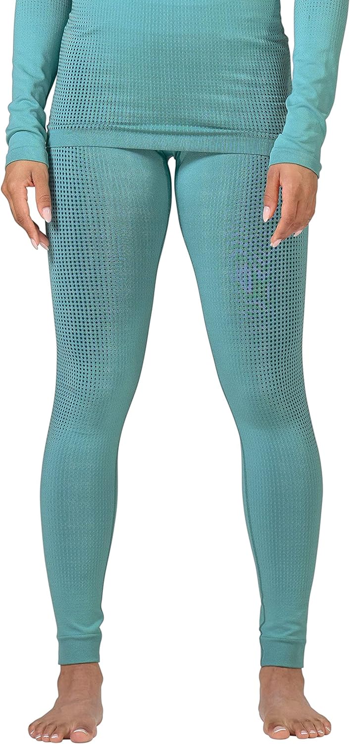 Odlo Damen Funktionsunterwäsche Lange Hose Performance WARM ECO XS Blue Wing Teal - Polynya, XS Blue