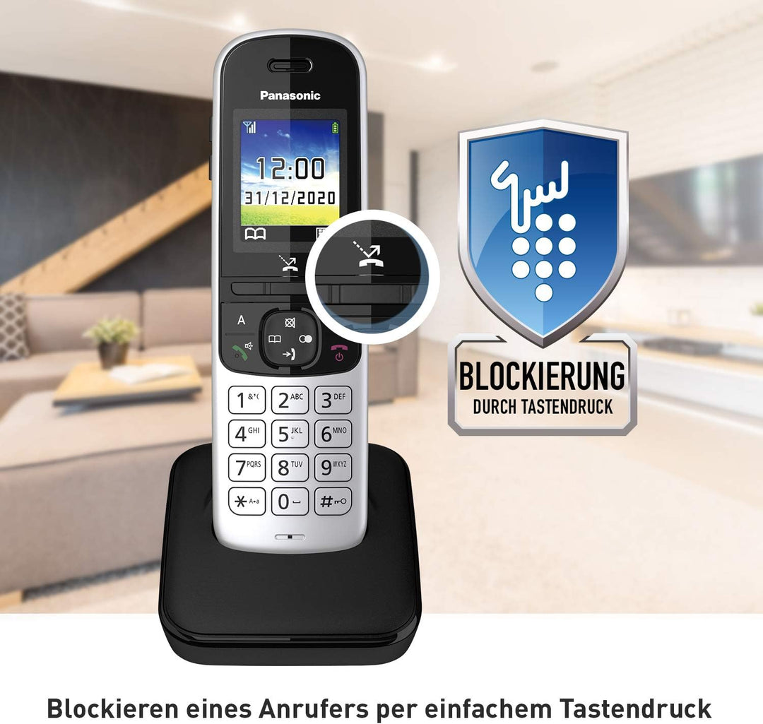 Panasonic KX-TGH710GS Schnurlostelefon ohne Anrufbeantworter (DECT Telefon, strahlungsarm, Farbdispl
