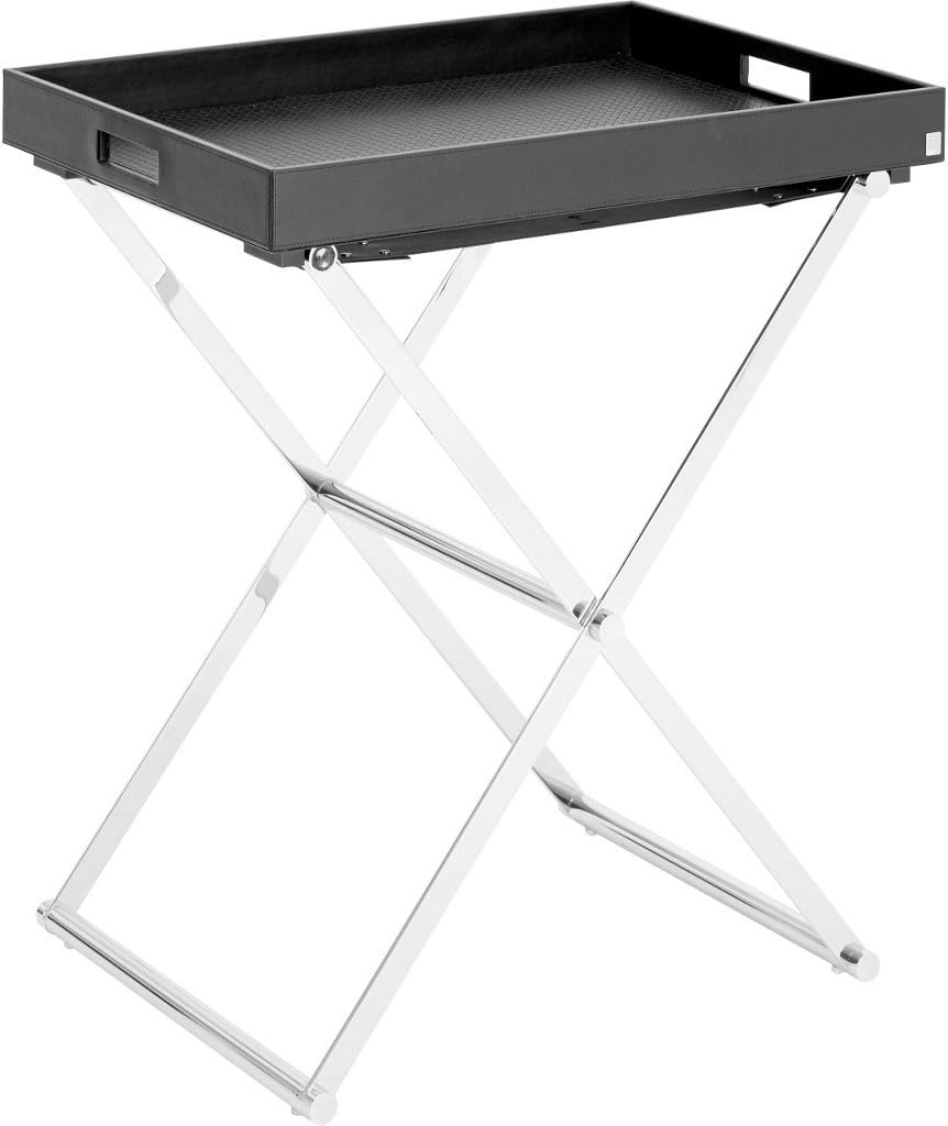 JOOP! HOMELINE, Beistelltisch klappbar mit Tablett XL, Schwarz u. Chrom