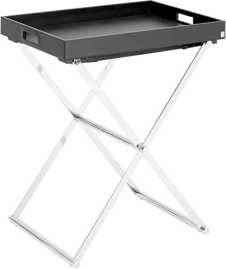 JOOP! HOMELINE, Beistelltisch klappbar mit Tablett XL, Schwarz u. Chrom