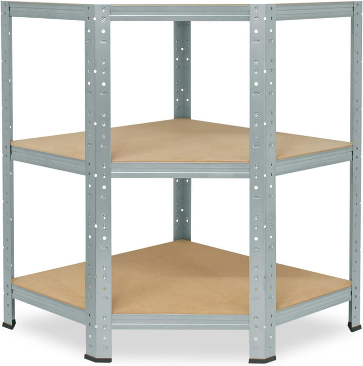 shelfplaza® 90x60x30cm Home Eckregal Schwerlast verzinkt/Metallregal Eckregal stehend 3 Böden je 175