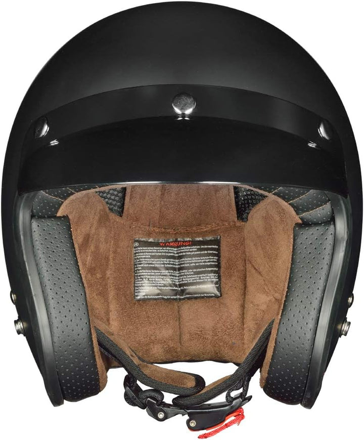 RC-583 Jethelm Motorradhelm Chopper Jet Motorrad Roller Bobber Helm rueger, Grösse:XS (53-54), Farbe