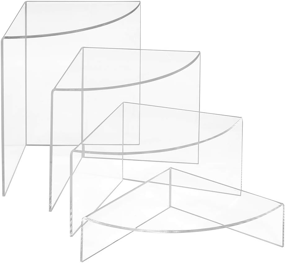 4er Set Dekopodeste in 50, 100, 150 und 200mm Höhe, aus glasklarem Acrylglas/Warenpodest/Warenträger