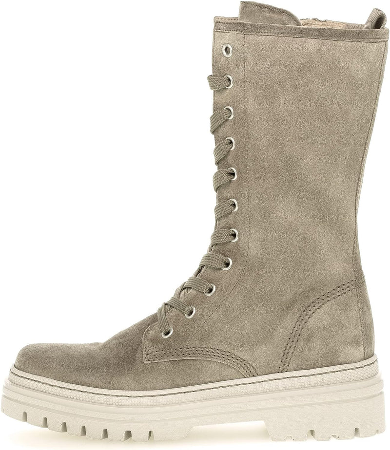 Gabor Damen Biker Boots, Frauen Stiefeletten,Wechselfussbett 36 EU Beige Salbei, 36 EU Beige Salbei