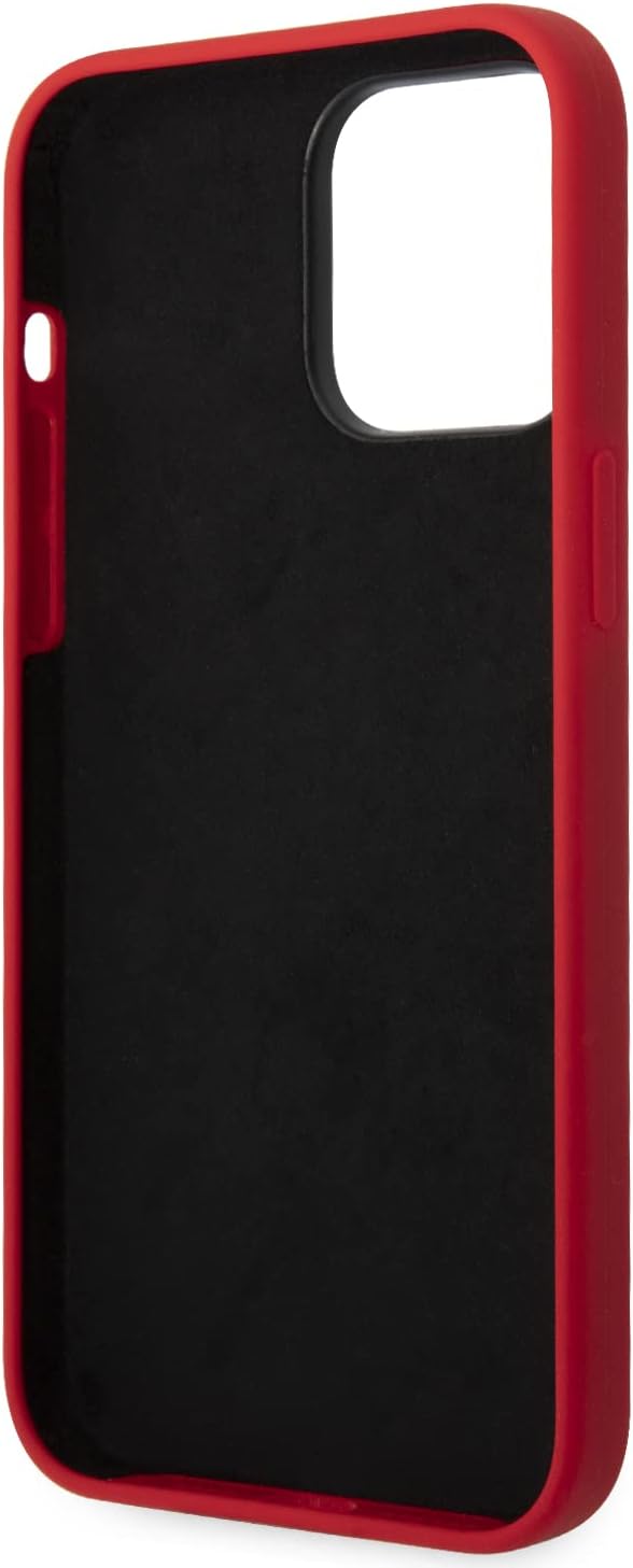 Ferrari Handyhülle für iPhone 14 Pro Max in Rot Gedruckt Scuderia Flüssigsilikon Glatt & Anti-Scratc